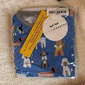 Little Sleepies Blue and Gray Dog Print Pajama Set